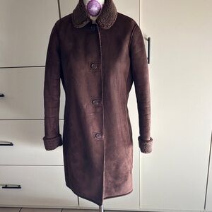 Lands' End Women's Dark Brown Teddy Jacket